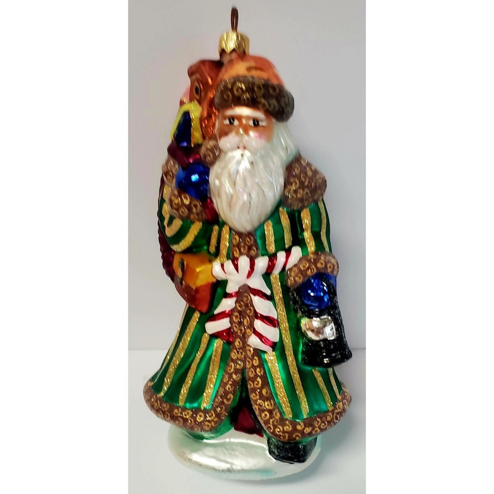 VTG Christopher Radko Ornament 1999 Christmas 8" Tall Emerald Santa 99-302-0 - Picture 2 of 16